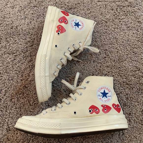 Converse Comme des Garçons Play Multi Heart Chuck Taylor All Star 70 Hi Sneakers - Picture 8 of 15